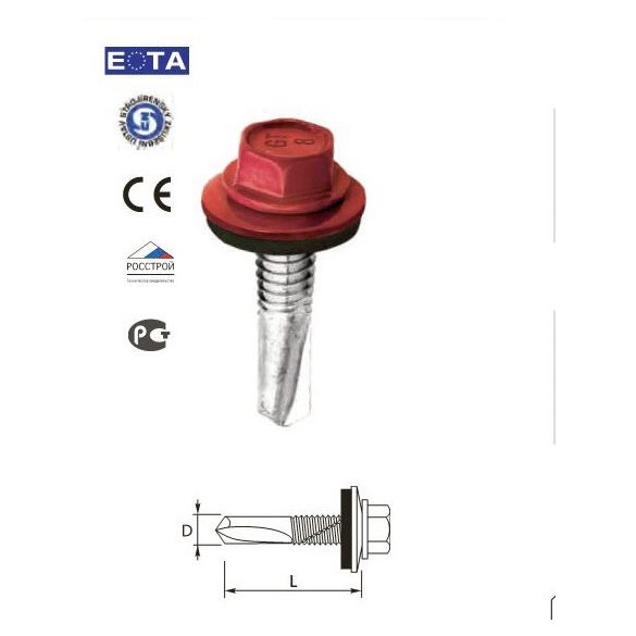 Hlf. Nagyfúrású lemezcsavar+EPDM 5,5x24 RAL 7016